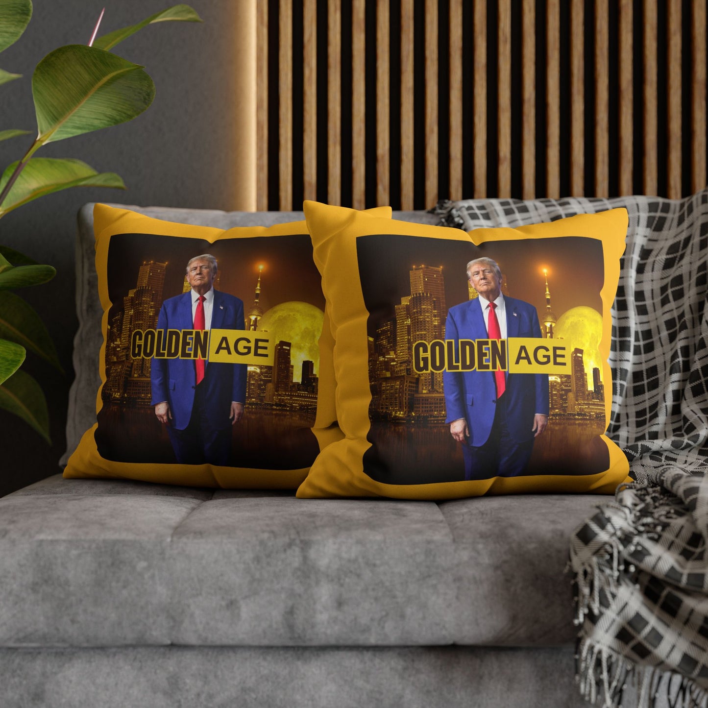 Golden Age Faux Suede Pillowcase - Unique Home Decor for Political Enthusiasts