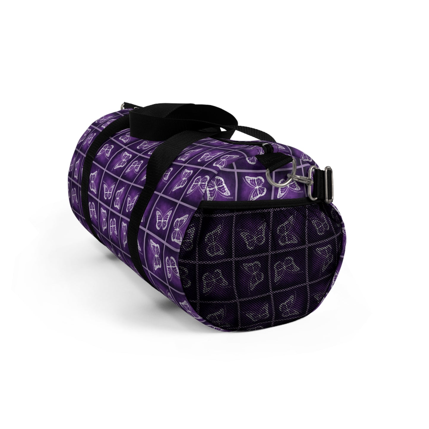 Purple Butterfly Pattern Duffel Bag