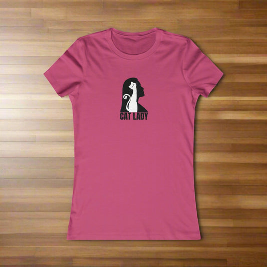 Silhouette Cat Lady Women's Favorite Tee - T - Shirt - Epileptic Al’s Shop