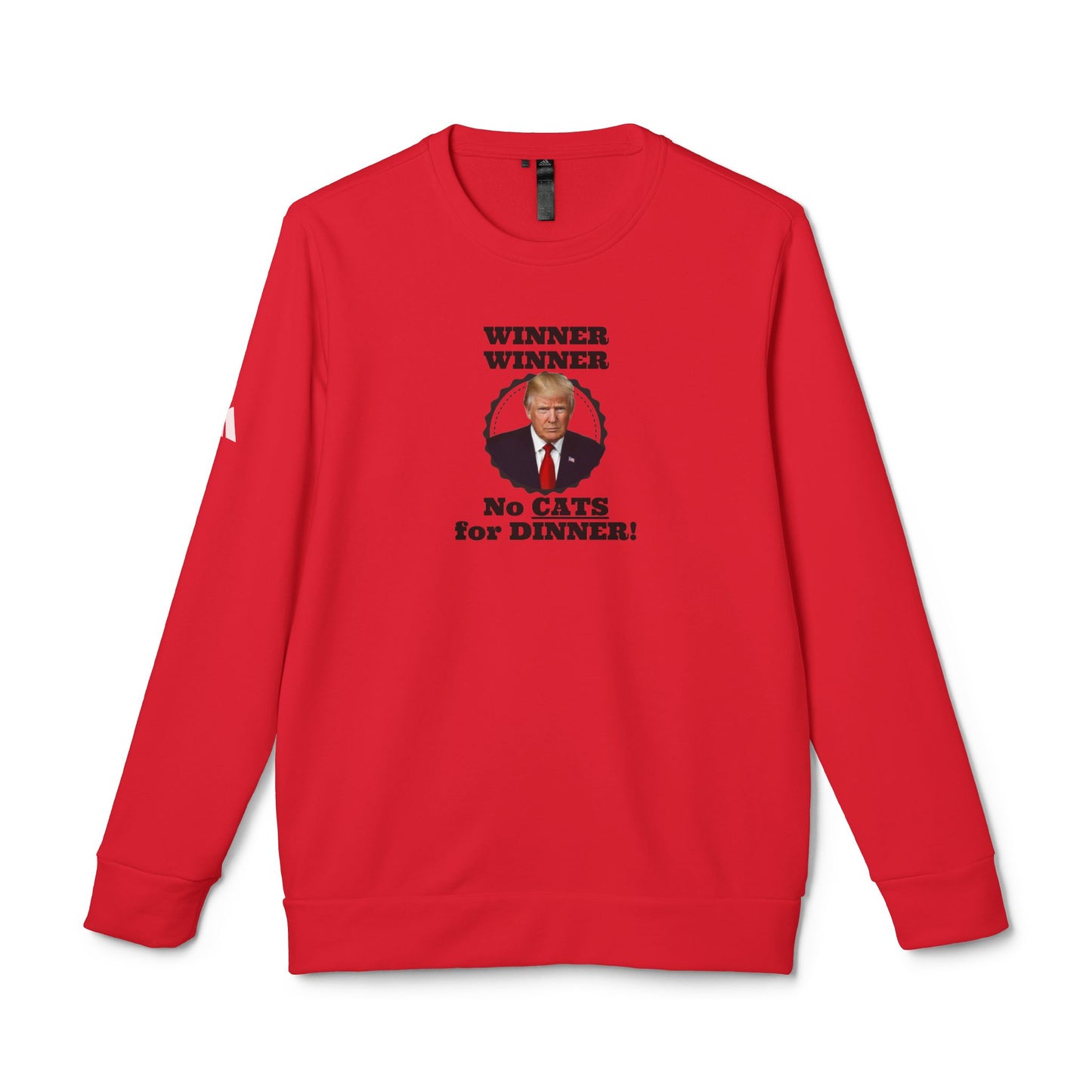 Customized Winner Winner No Cats for Dinner adidas Unisex Fleece Crewneck Sweatshirt