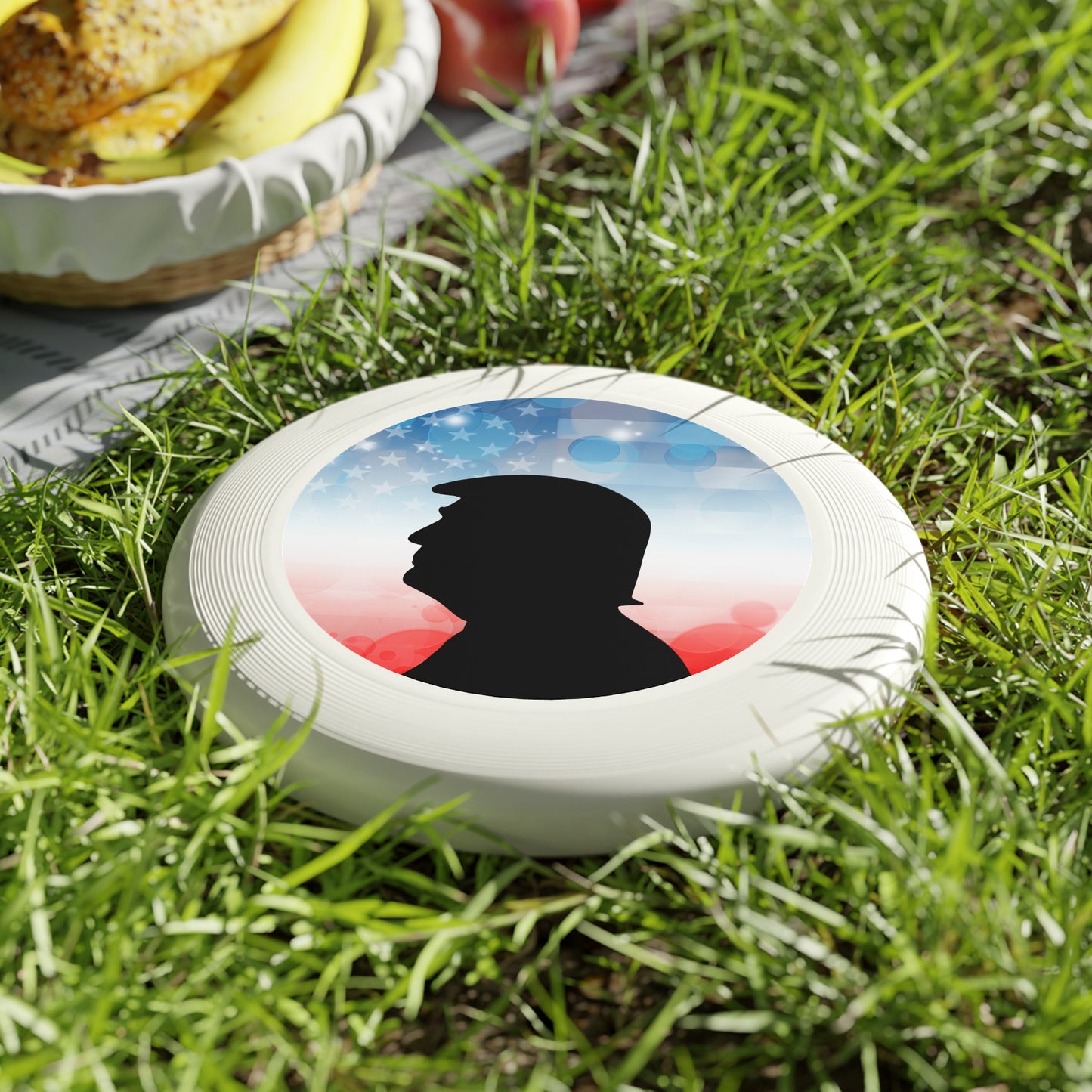 Patriotic Frisbee with Trump Silhouette - Perfect for Outdoor Fun and Celebrations