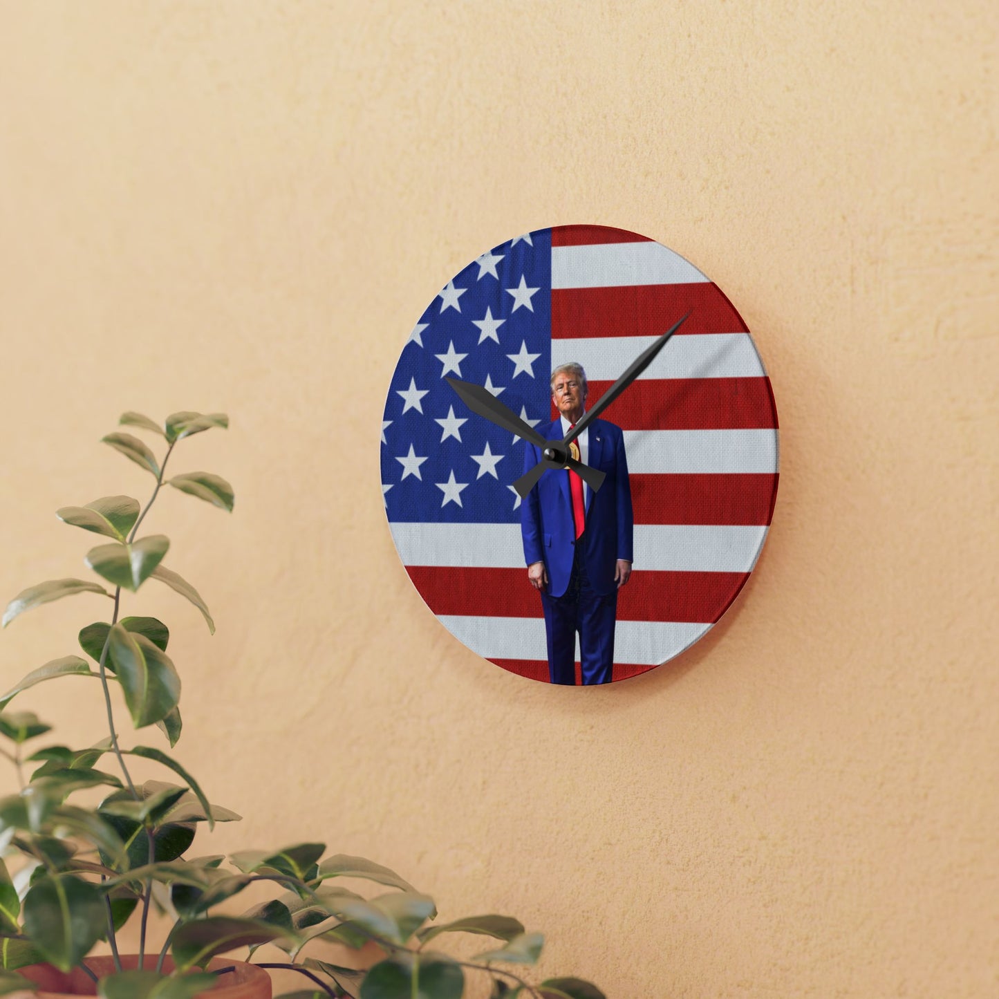 Patriotic Donald Trump Acrylic Wall Clock