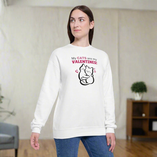 My Cats are my Valentines Women's Drop Shoulder Sweatshirt