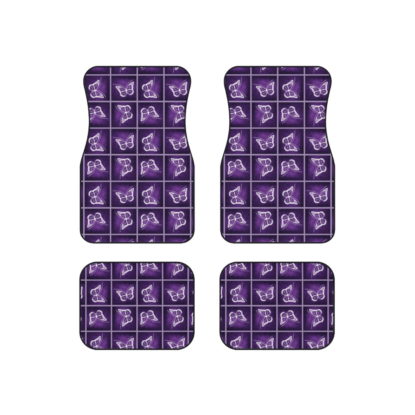 Epilepsy Butterfly Car Mats Set - Elegant Purple Floor Protection