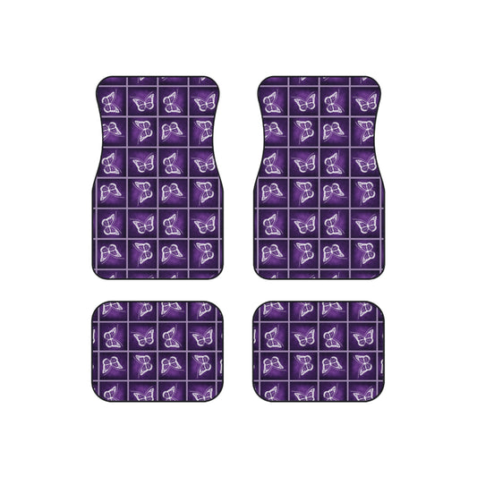 Epilepsy Butterfly Car Mats Set - Elegant Purple Floor Protection