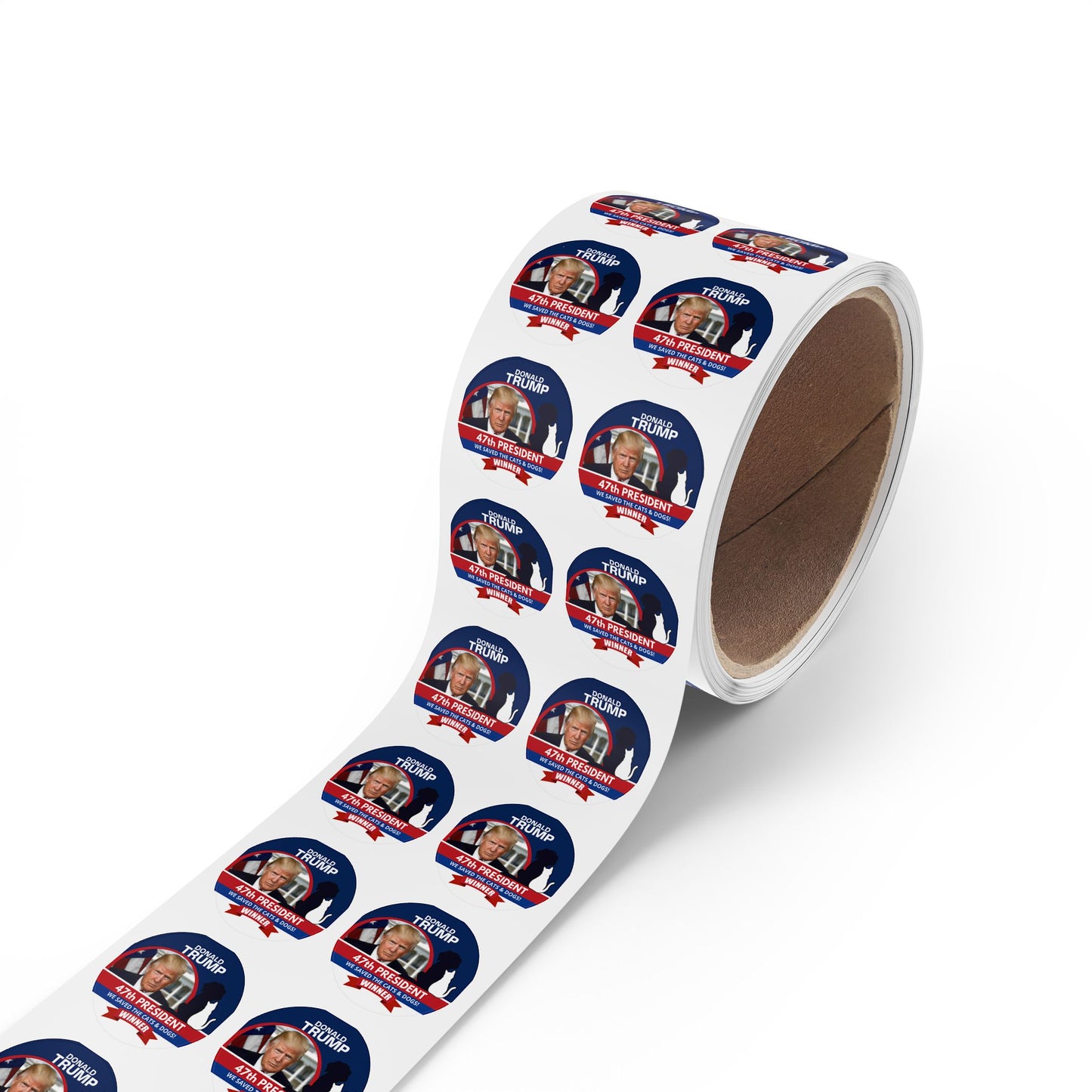 Trump 47th President Round Sticker Label Rolls