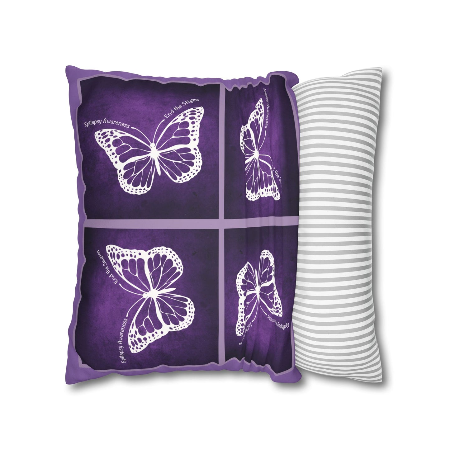 Butterfly Faux Suede Pillowcase for Epilepsy Awareness