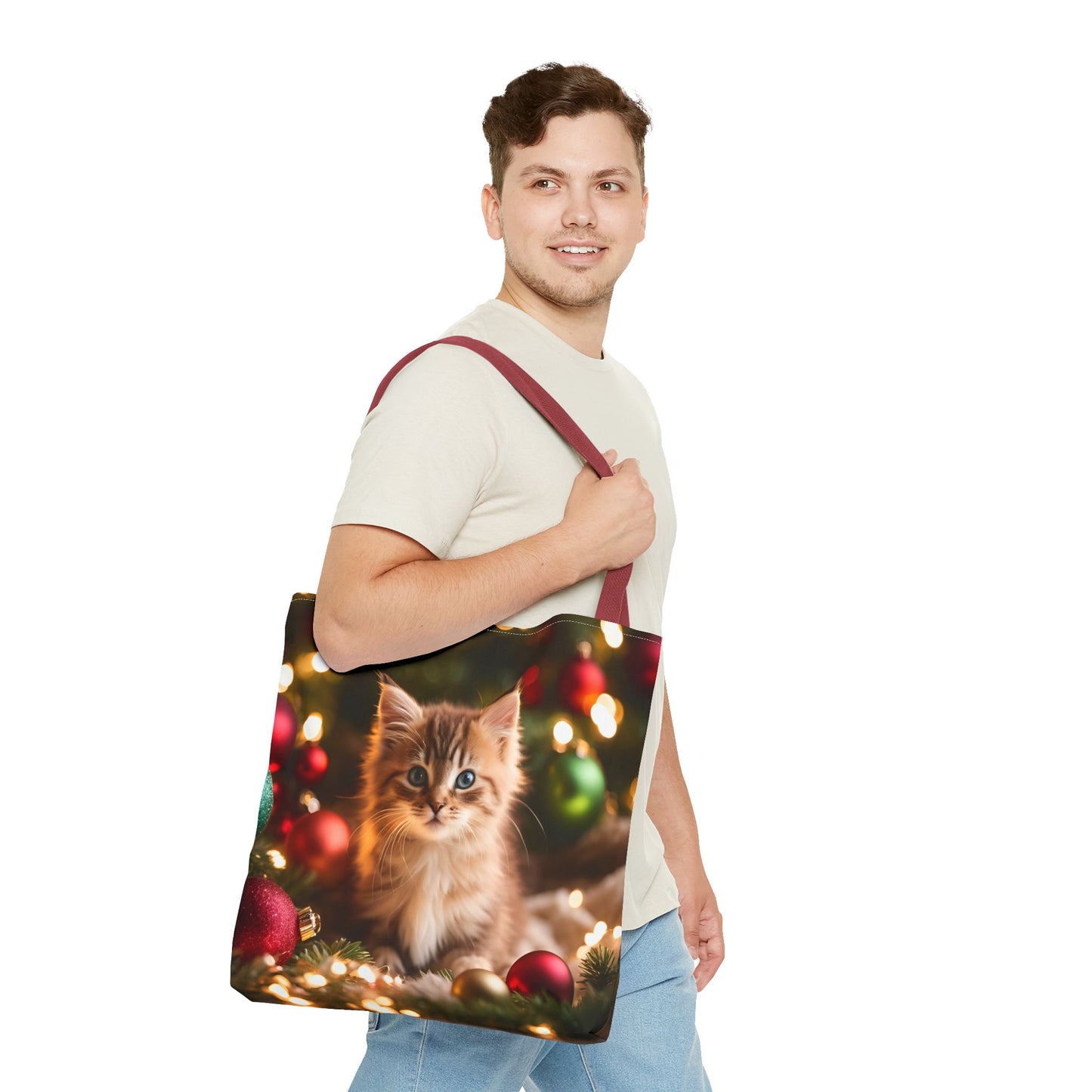 Cute Kitten Christmas Tote Bag