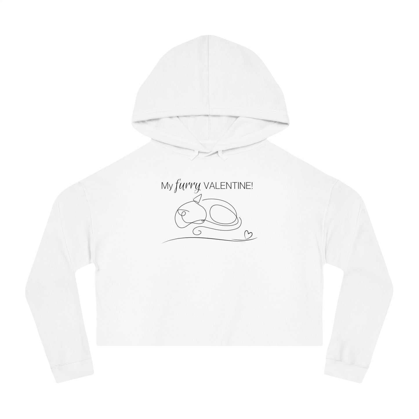 My Furry Valentine Women’s Cropped Hooded Sweatshirt