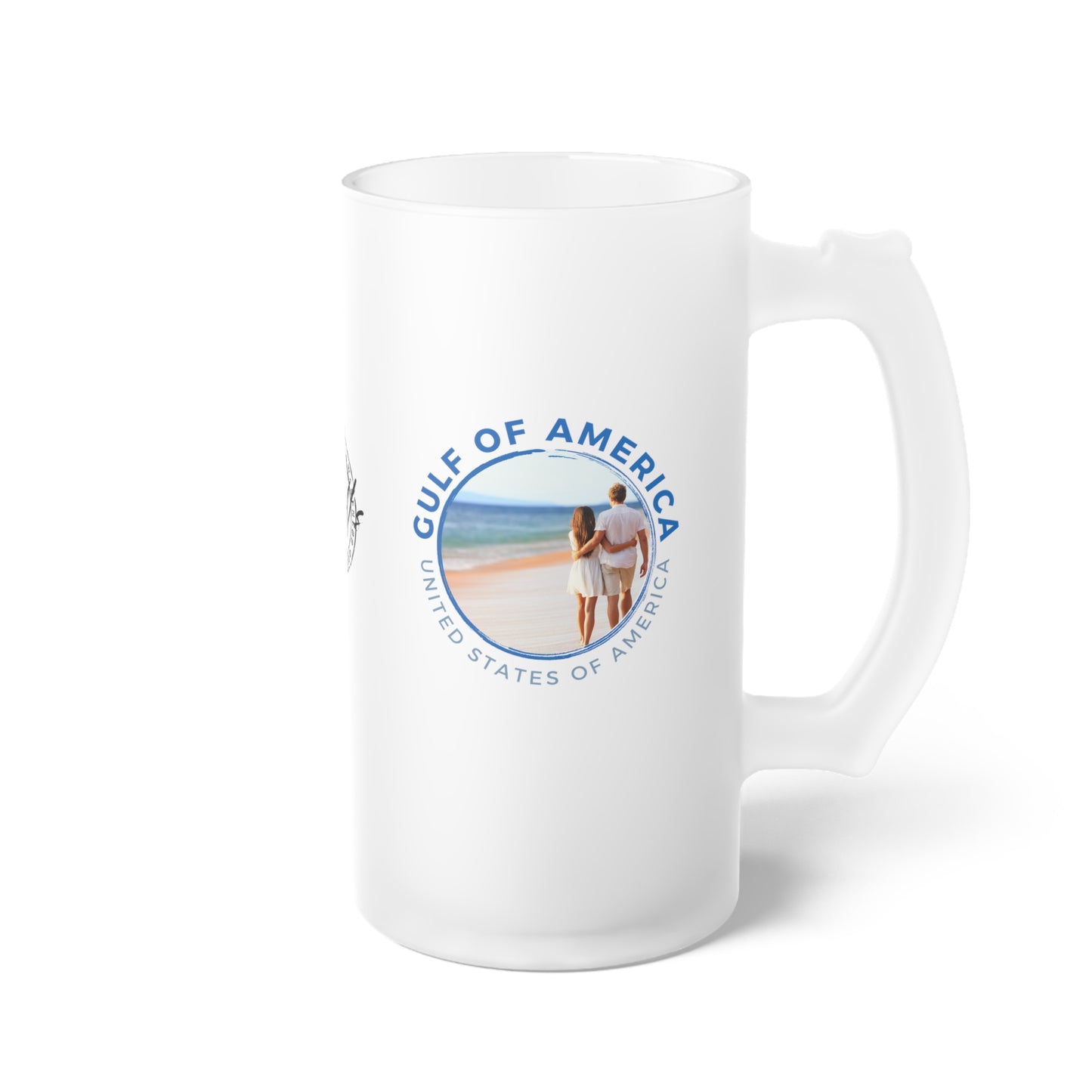 Gulf of America USA Frosted Glass Beer Mug