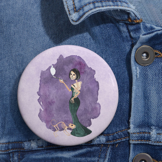 Undead Cat Lady Pin Buttons