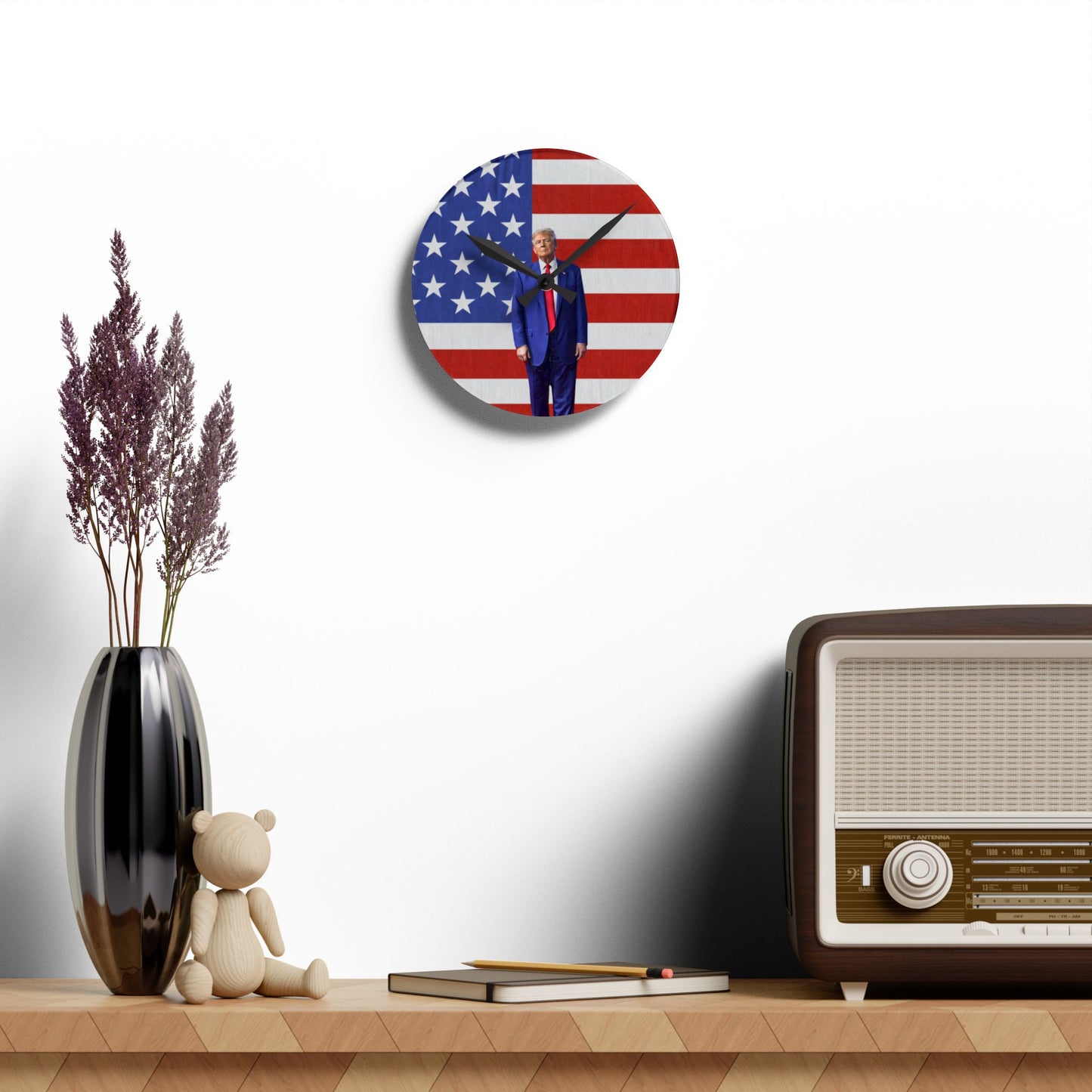 Patriotic Donald Trump Acrylic Wall Clock