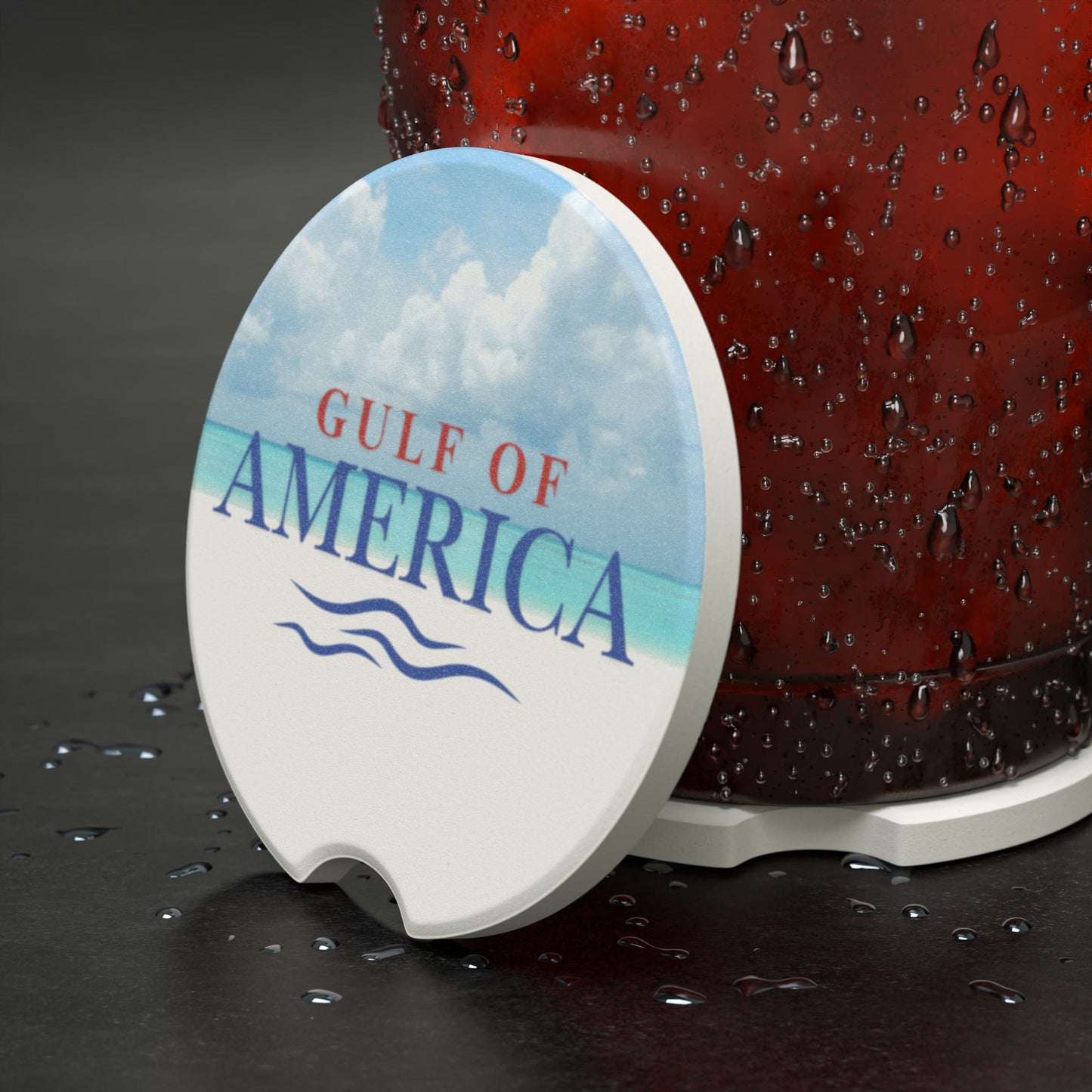 Gulf of America Beach Soapstone Car Coaster