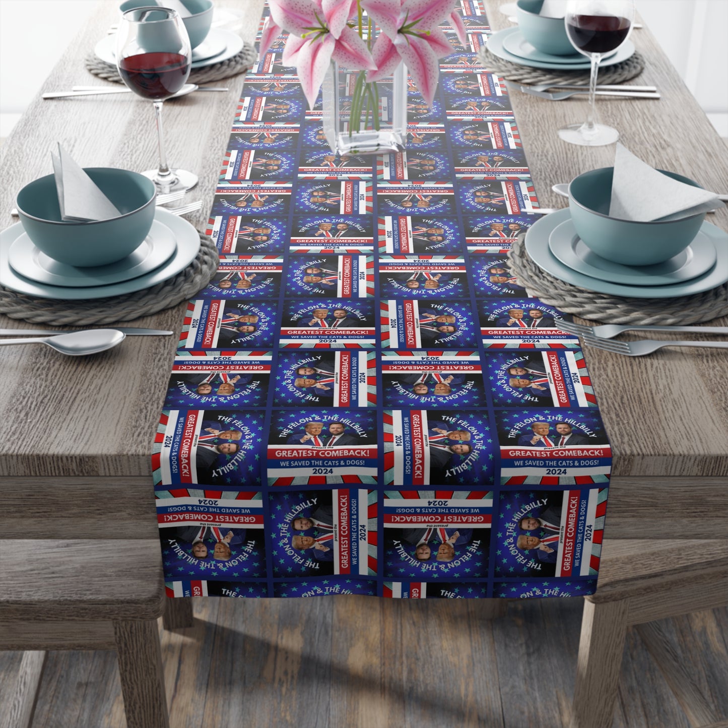 Felon & Hillbilly Greatest Comeback Table Runner (Cotton, Poly)