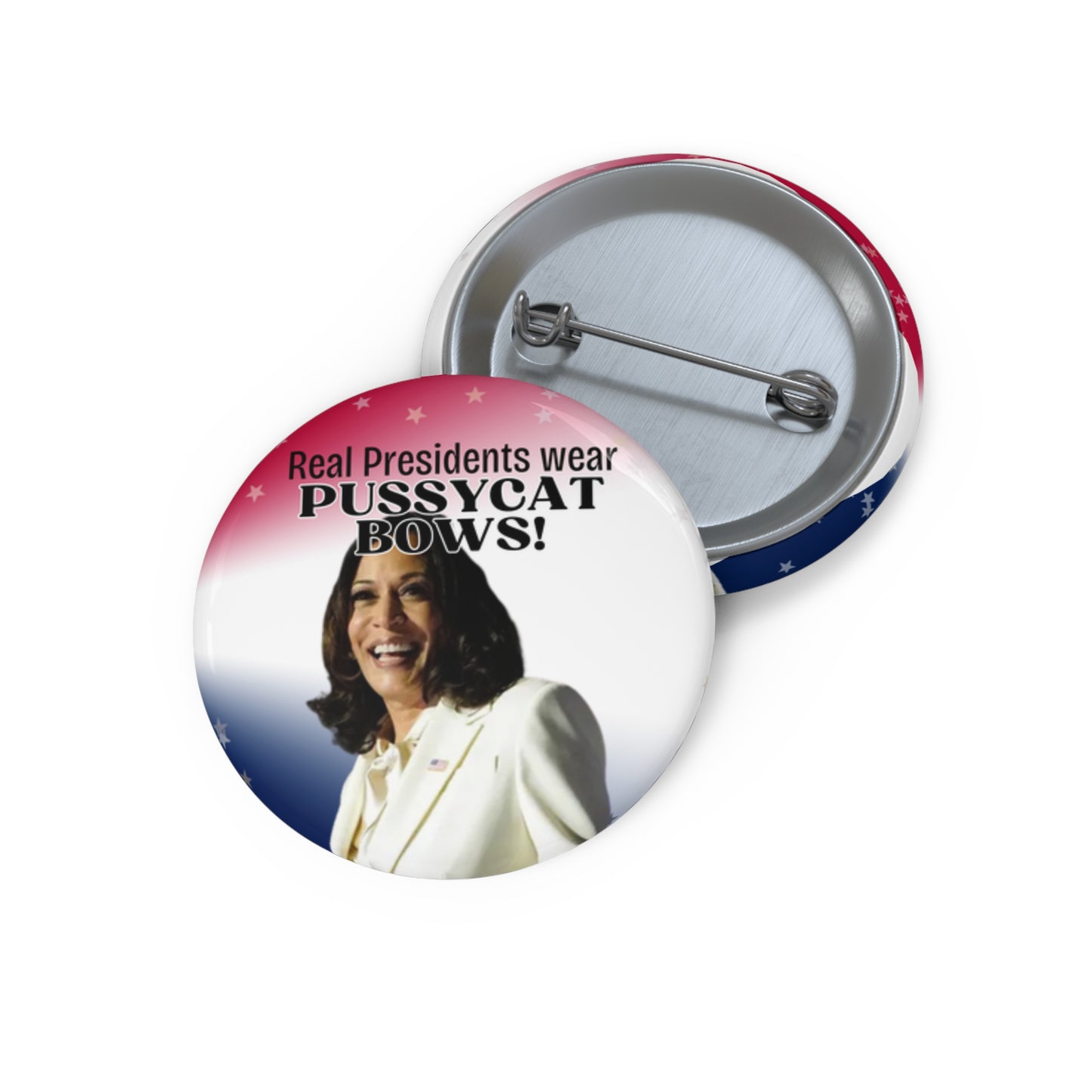 Kamala My Candidate Wears a Pussycat Bow Pin Buttons