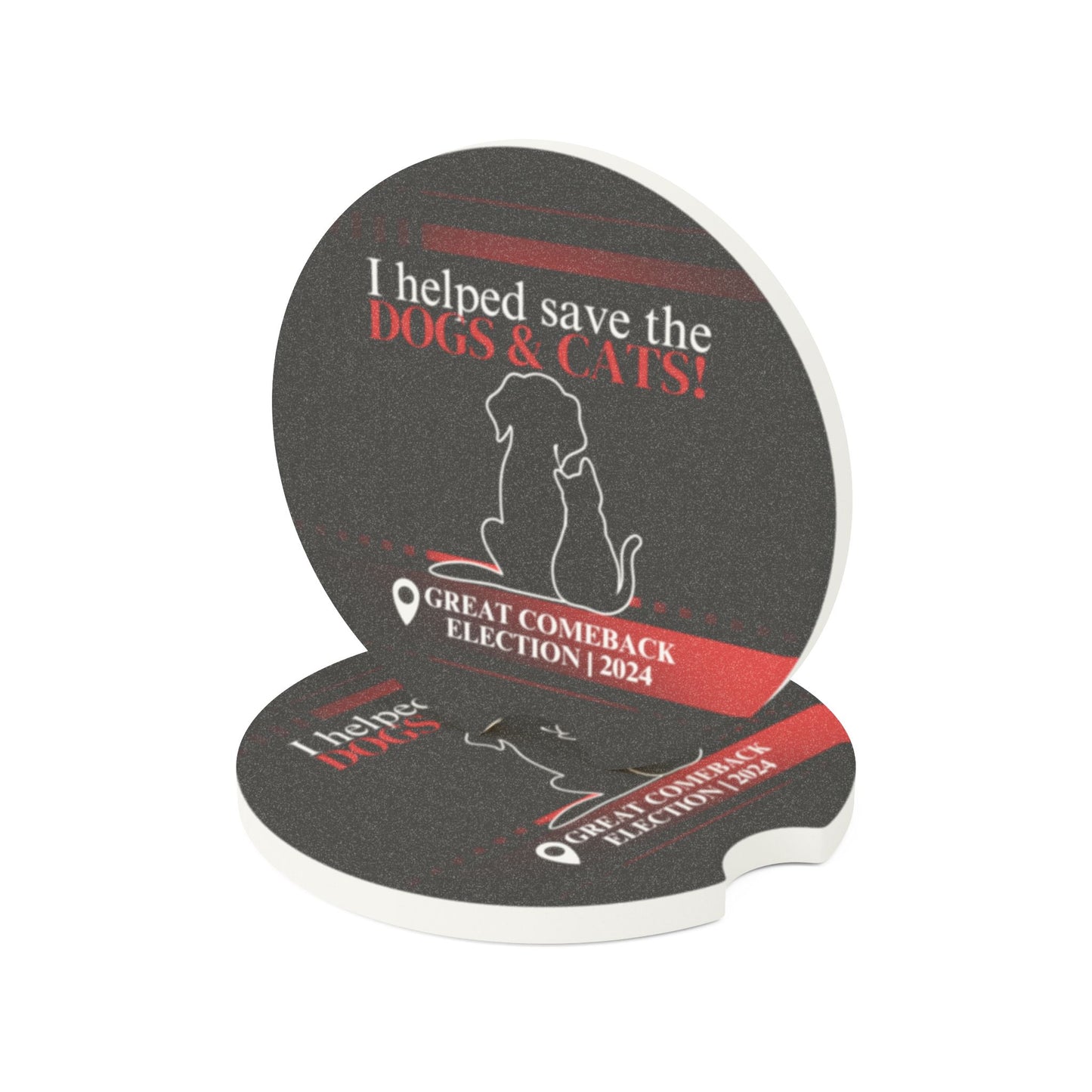 Helped Save the Cats & Dogs Soapstone Car Coaster