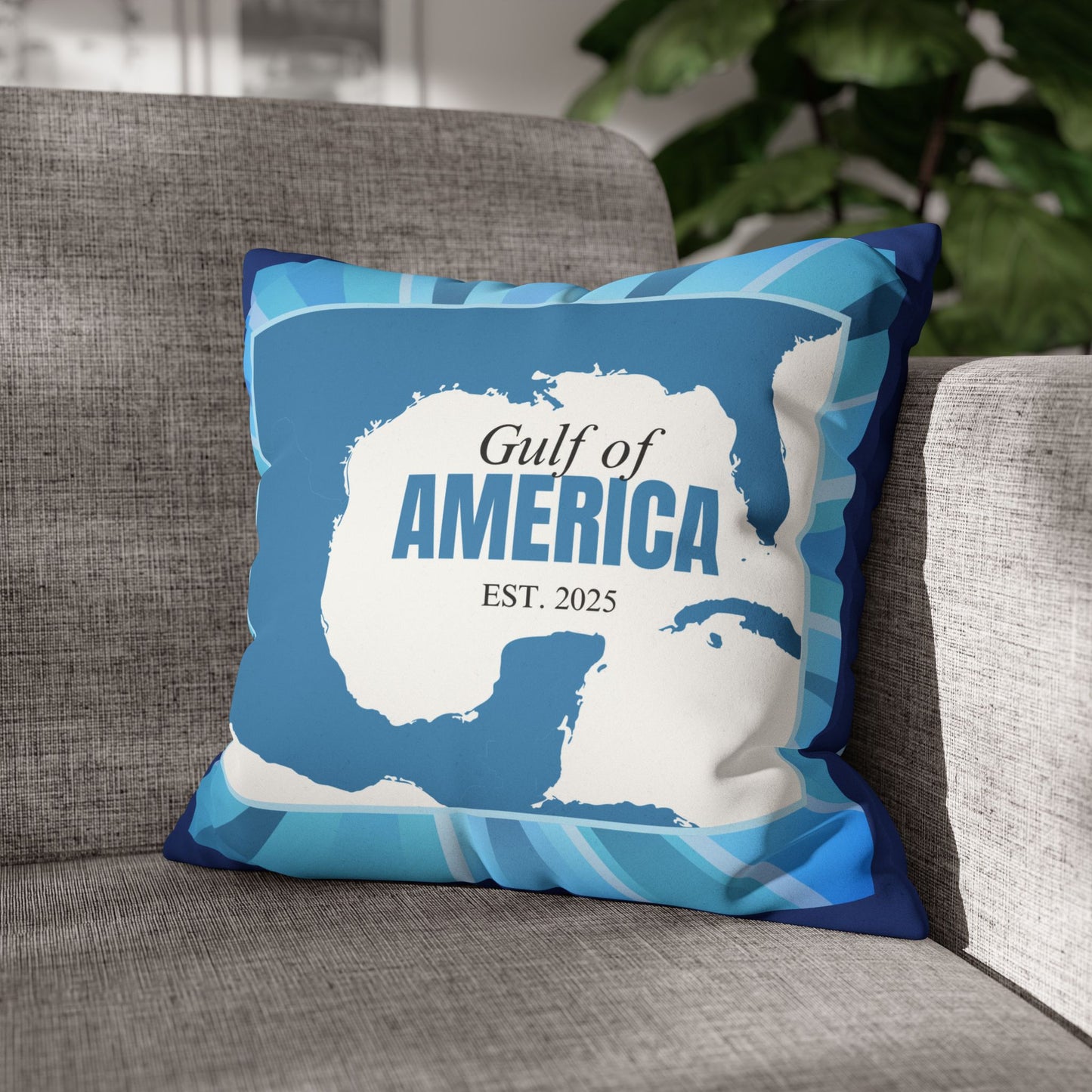 Gulf of America Faux Suede Pillowcase