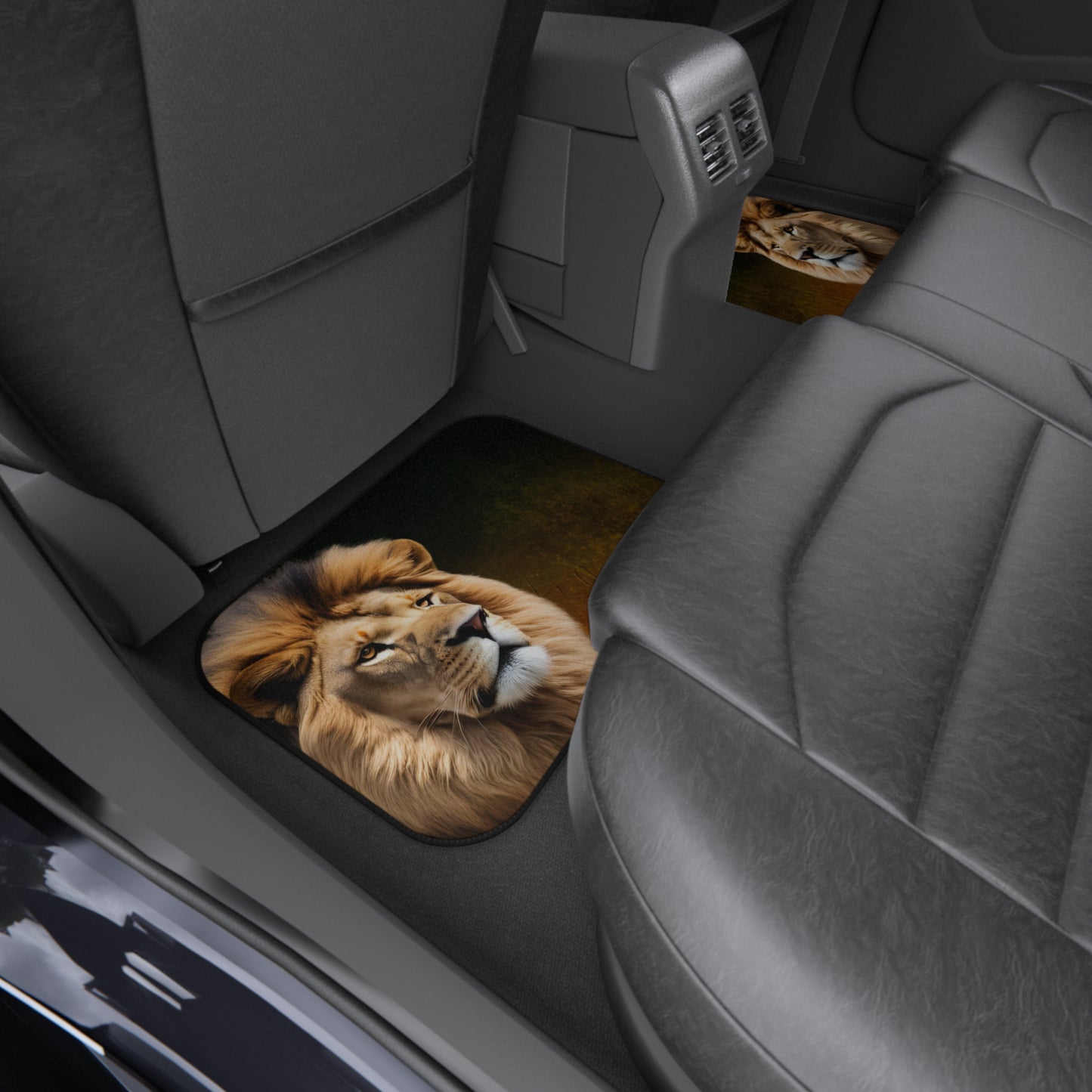 Majestic Lion Car Mats Set of 4 - Animal Print Auto Accessories for Car Enthusiasts