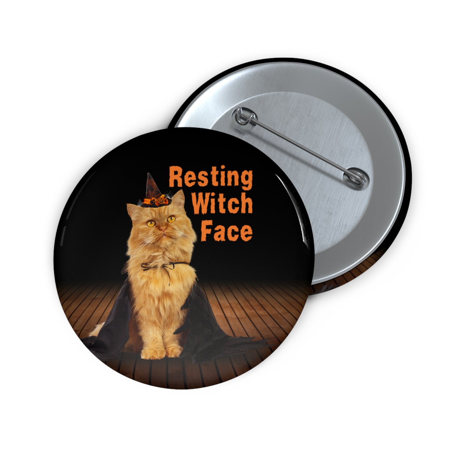 Resting Witch Face Pin Buttons