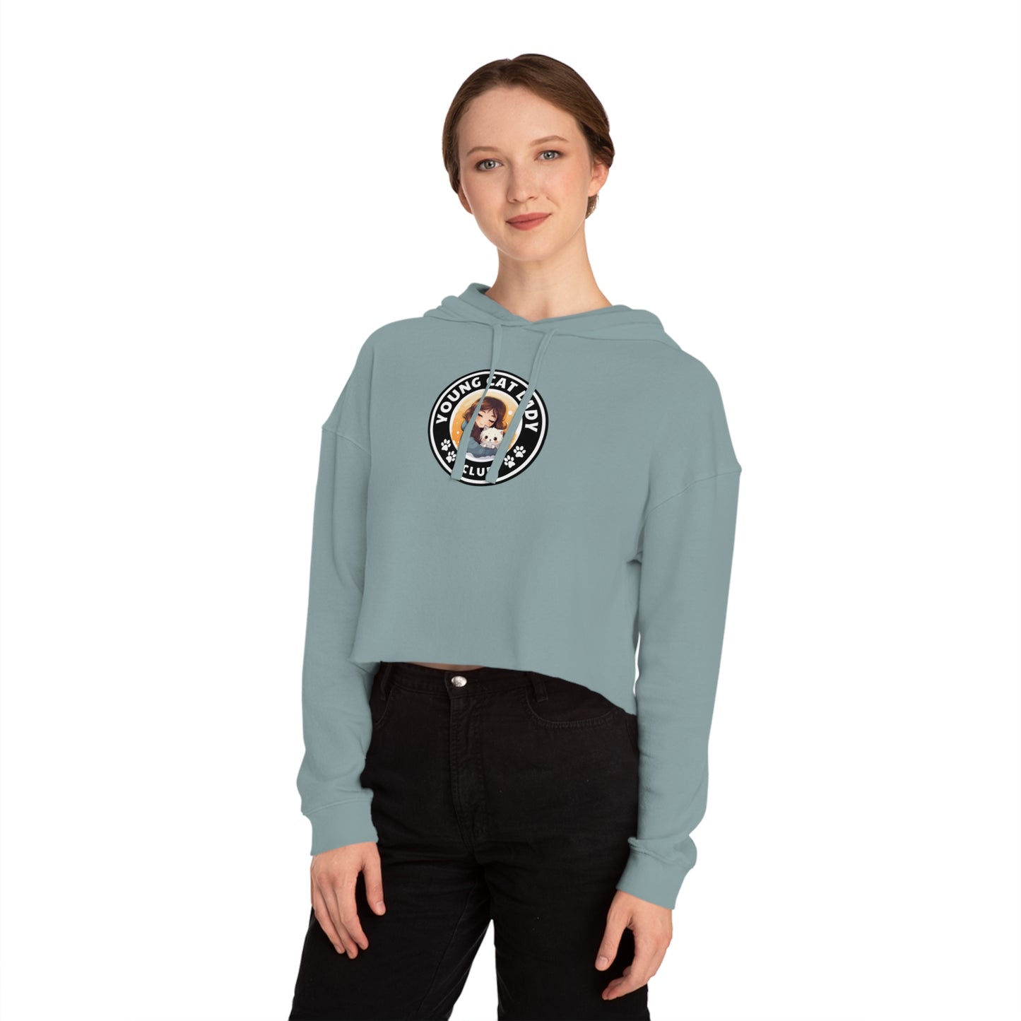 Young Cat Lady Club Women’s Cropped Hooded Sweatshirt