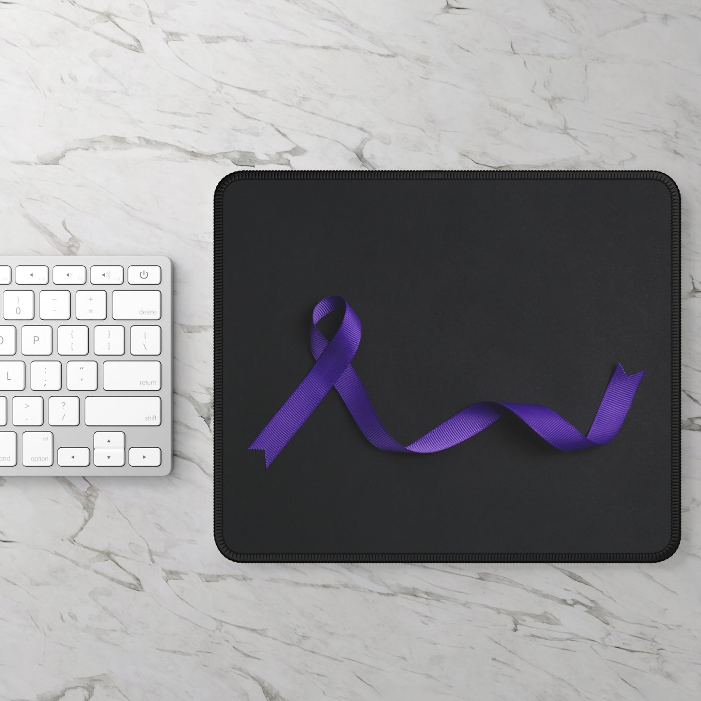 Purple Ribbon Gaming Mouse Pad