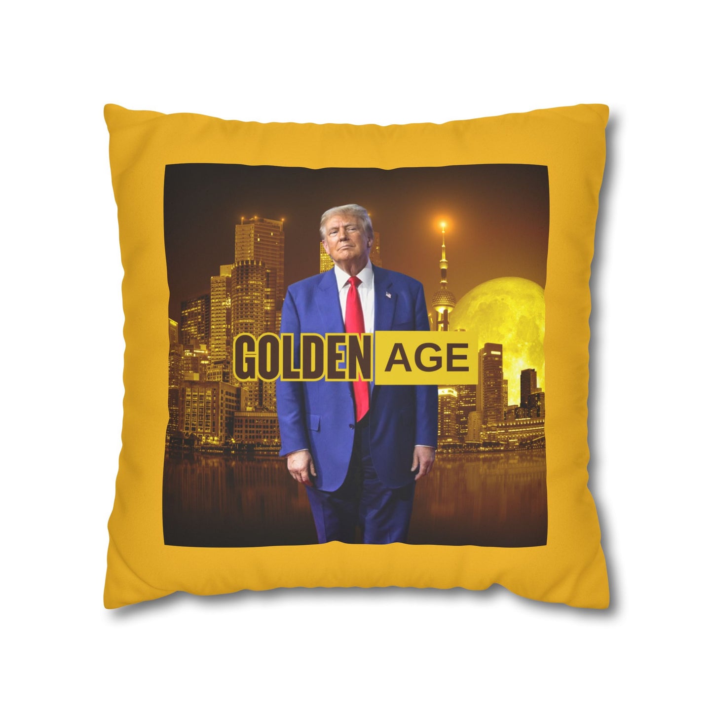 Golden Age Faux Suede Pillowcase - Unique Home Decor for Political Enthusiasts