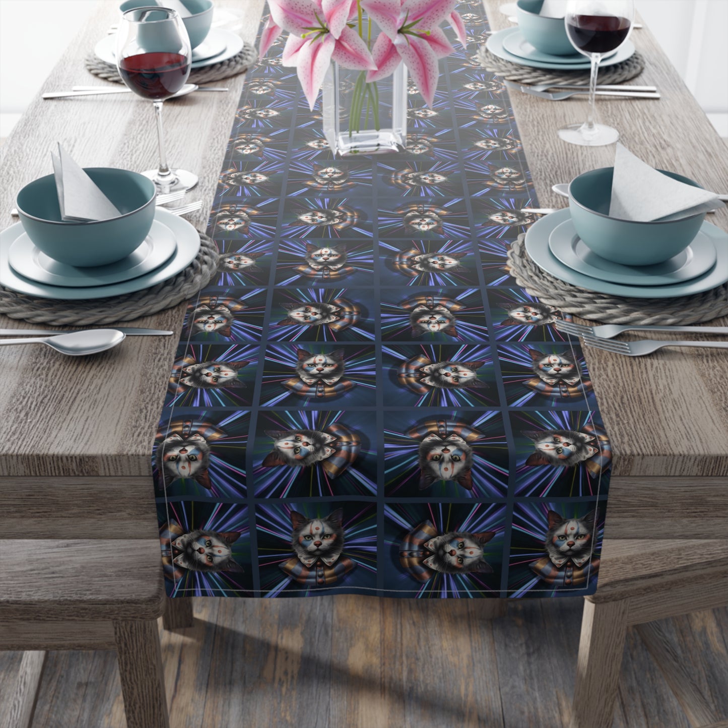 Clown Cat Novelty Table Runner