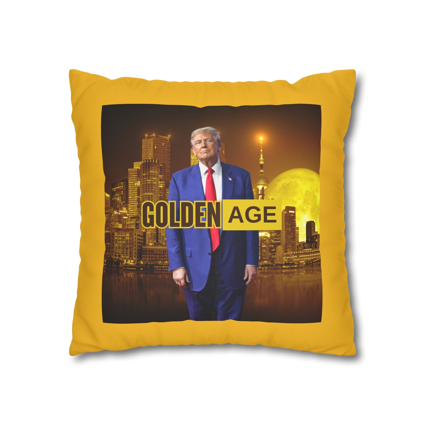 Golden Age Faux Suede Pillowcase - Unique Home Decor for Political Enthusiasts