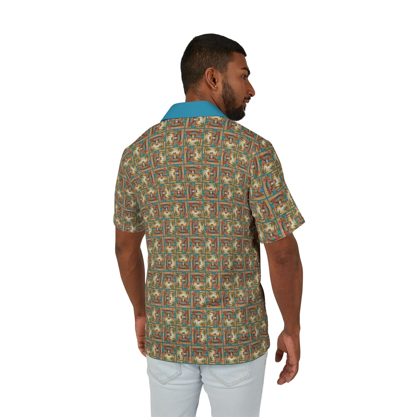 Aloha Cat Men's Hawaiian Camp Shirt