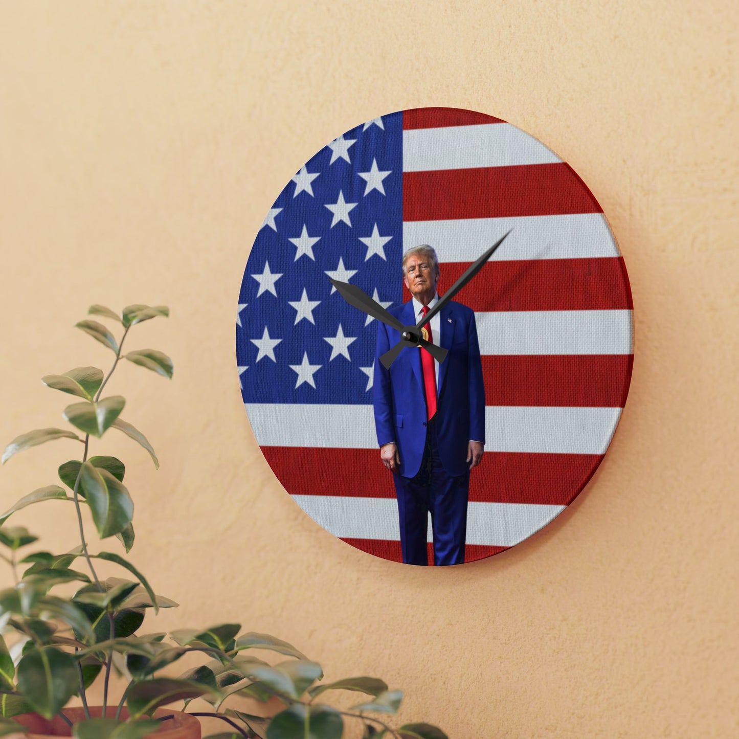 Patriotic Donald Trump Acrylic Wall Clock