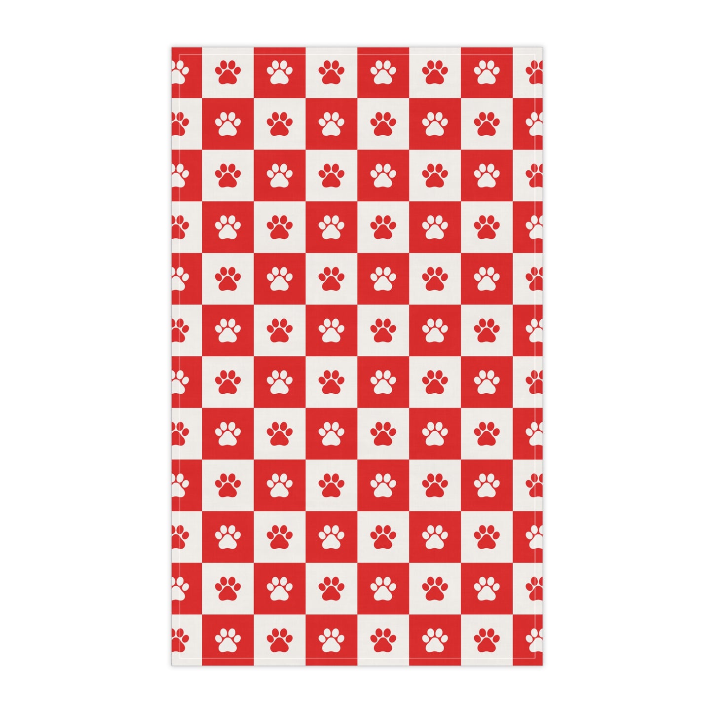 Red & White Paws Tea Towels (cotton, poly)