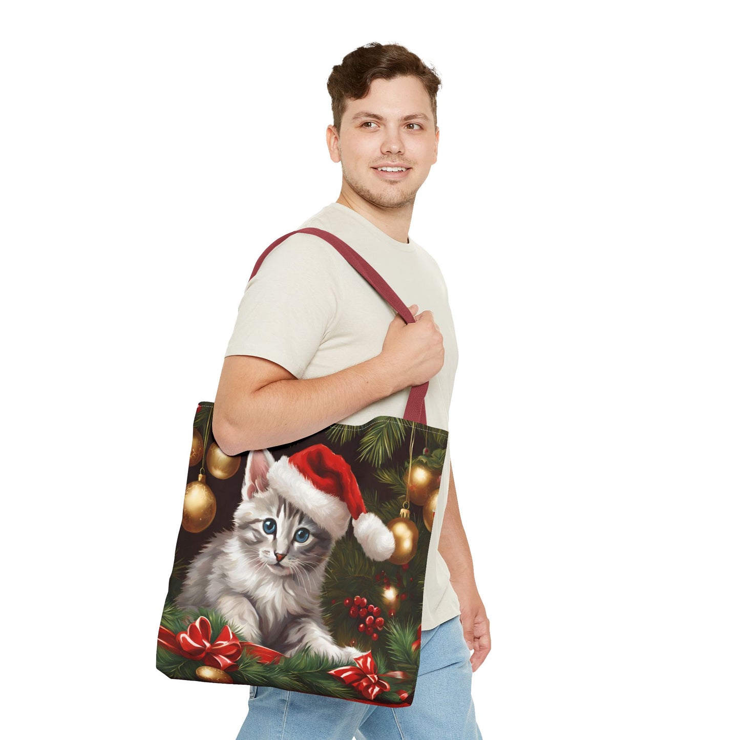 Christmas Kitten Christmas Tote Bag