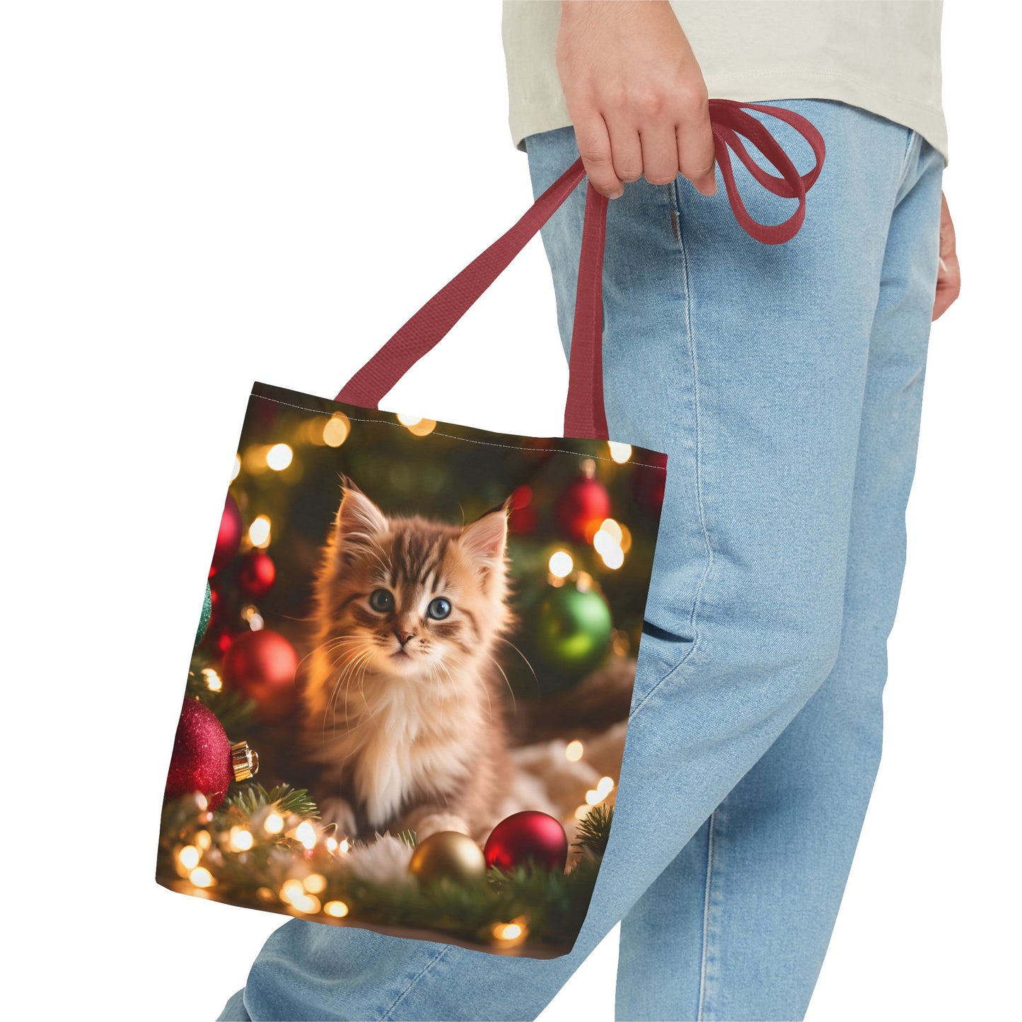 Cute Kitten Christmas Tote Bag