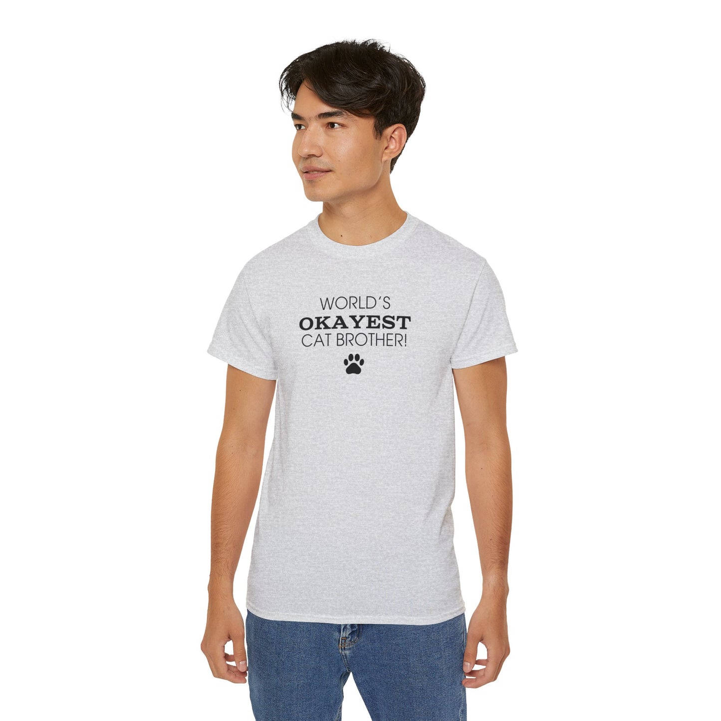 World's Okayest Cat Brother Ultra Cotton Tee - T - Shirt - Epileptic Al’s Shop