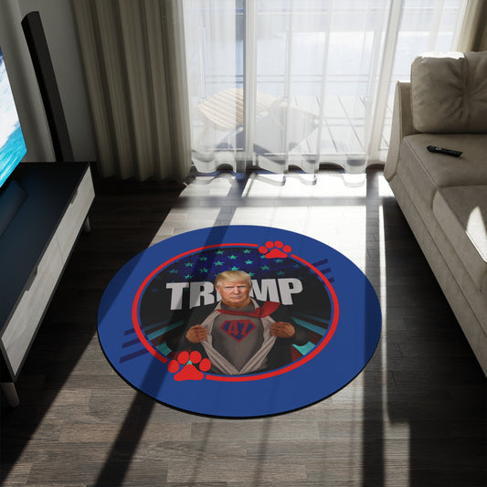 Superhero Trump Round Rug - Trump 47