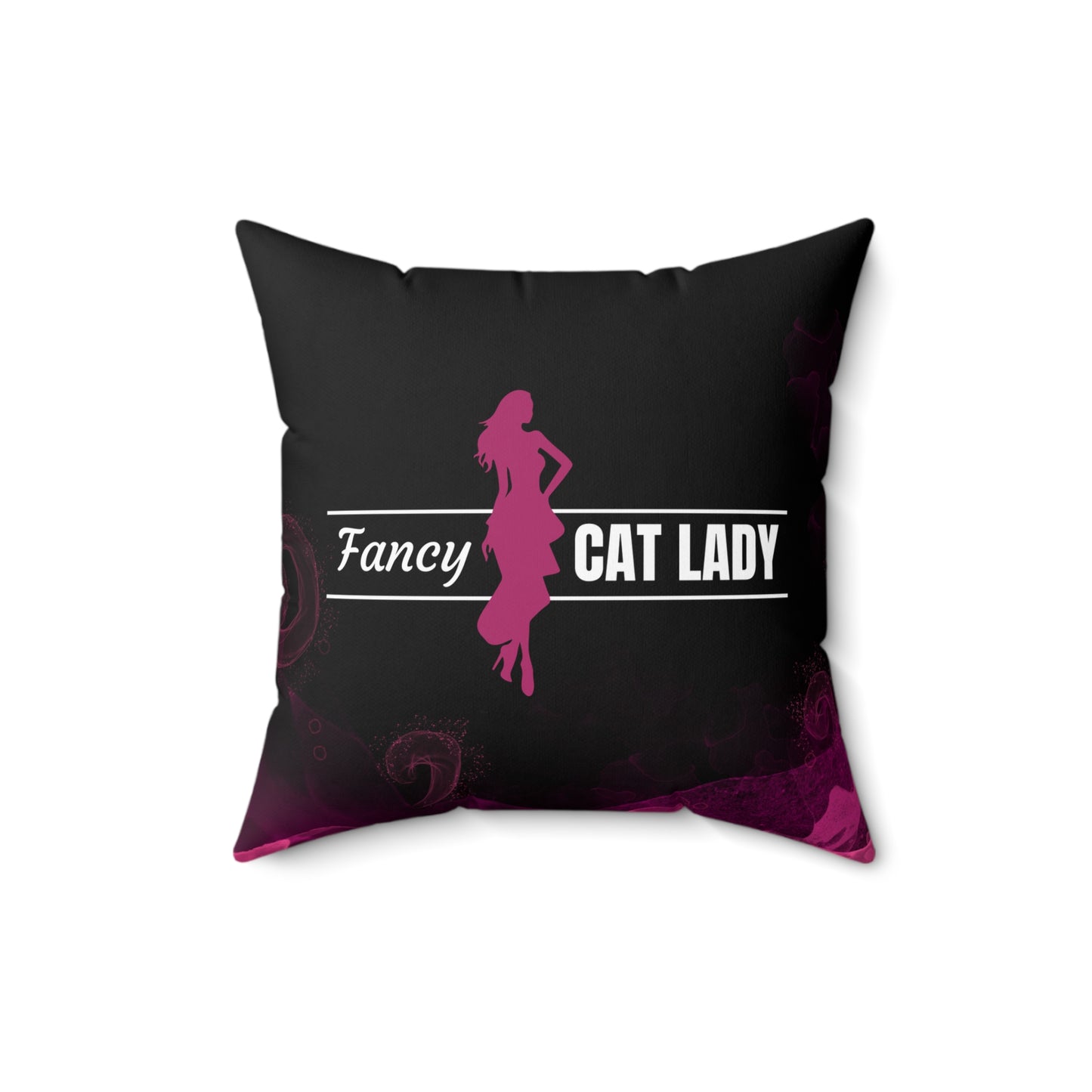 Fancy Cat Lady Faux Suede Square Pillow