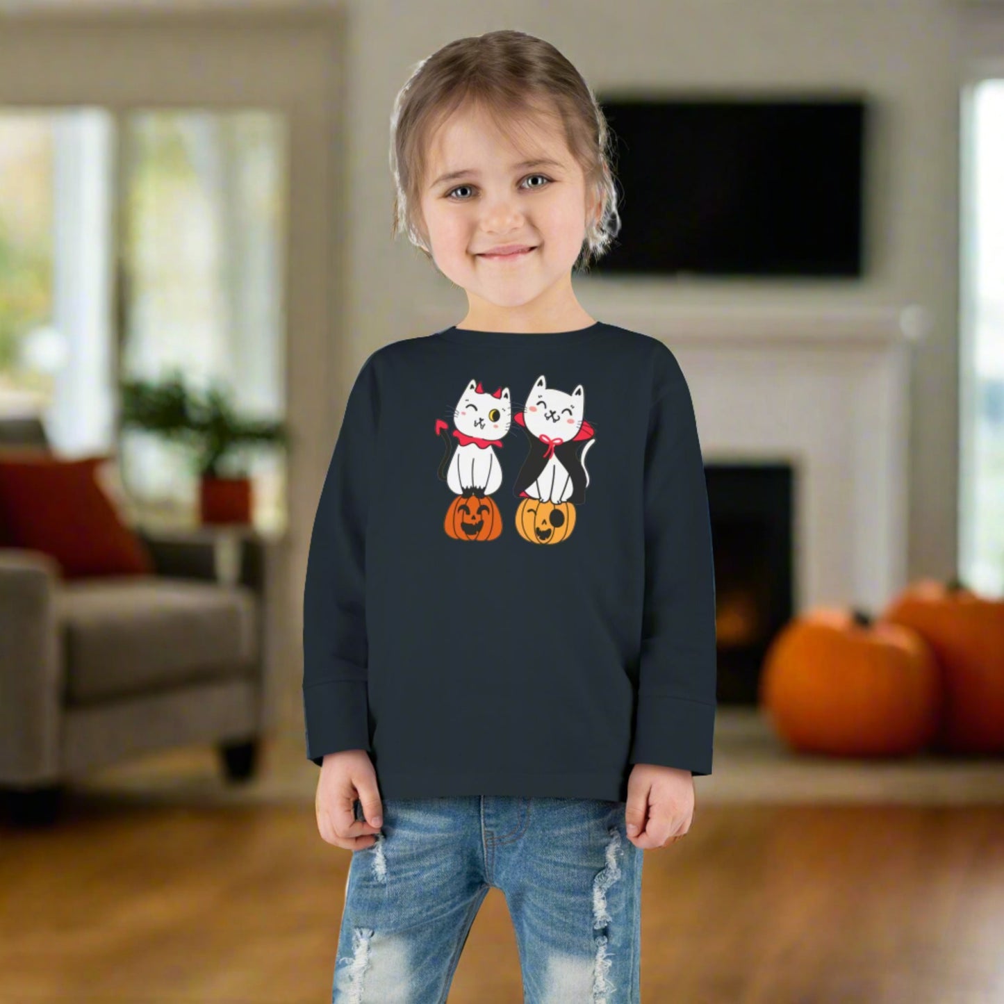 Vampire Kitties Toddler Long Sleeve Tee - Kids clothes - Epileptic Al’s Shop