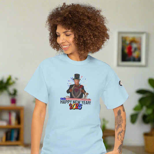 Trump Happy New Year 2025 Unisex Heavy Cotton Tee