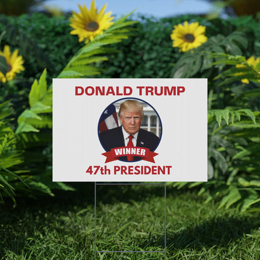 Patriotic Donald Trump Yard Sign - 47th President Winner Decoration