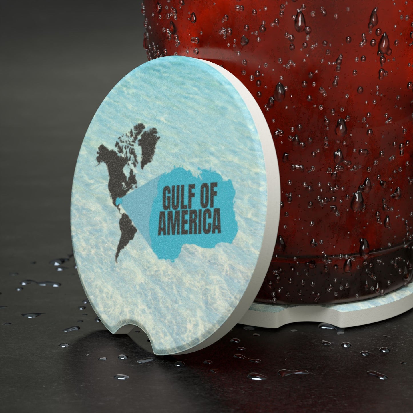 Gulf of America Soapstone Car Coaster - Perfect for Road Trips & Travel Enthusiasts