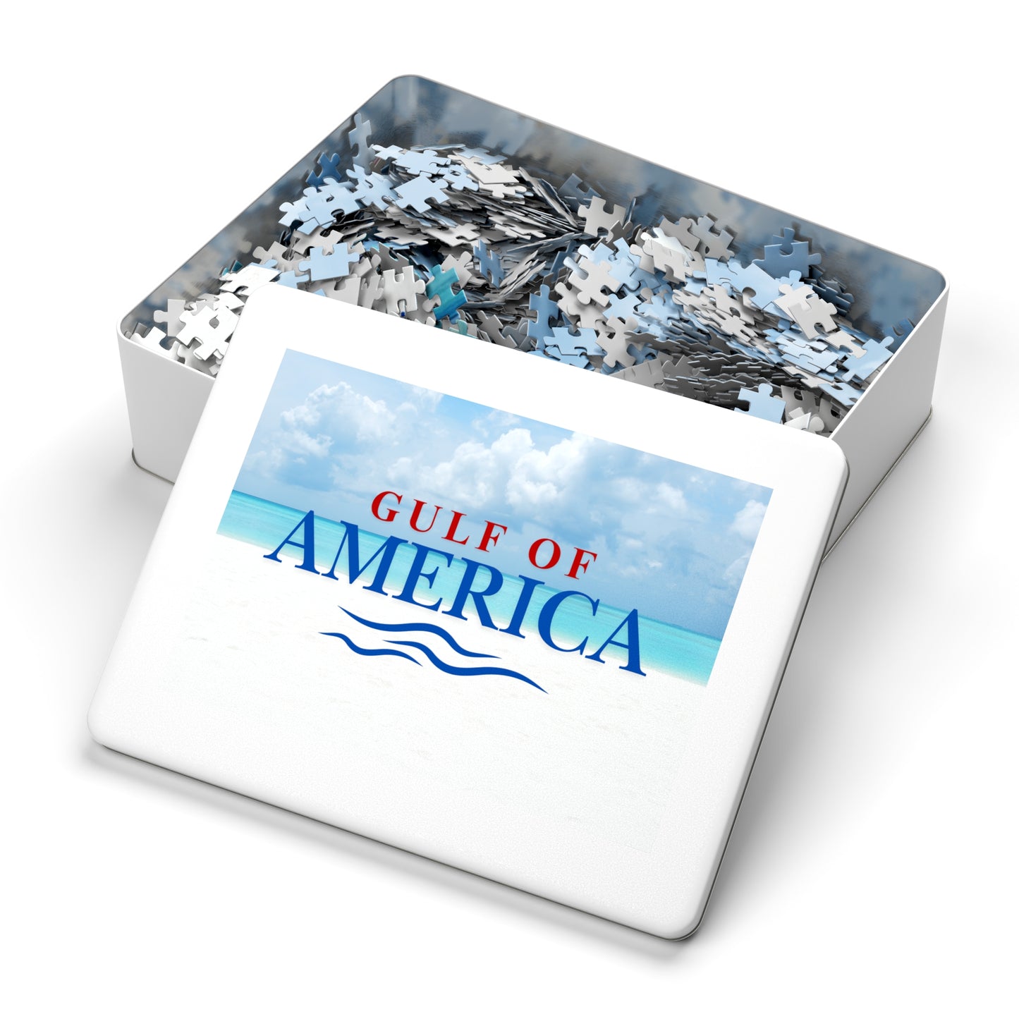 Gulf of America Jigsaw Puzzle with Tin