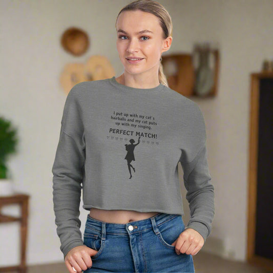 Hairballs & Singing Women's Cropped Sweatshirt