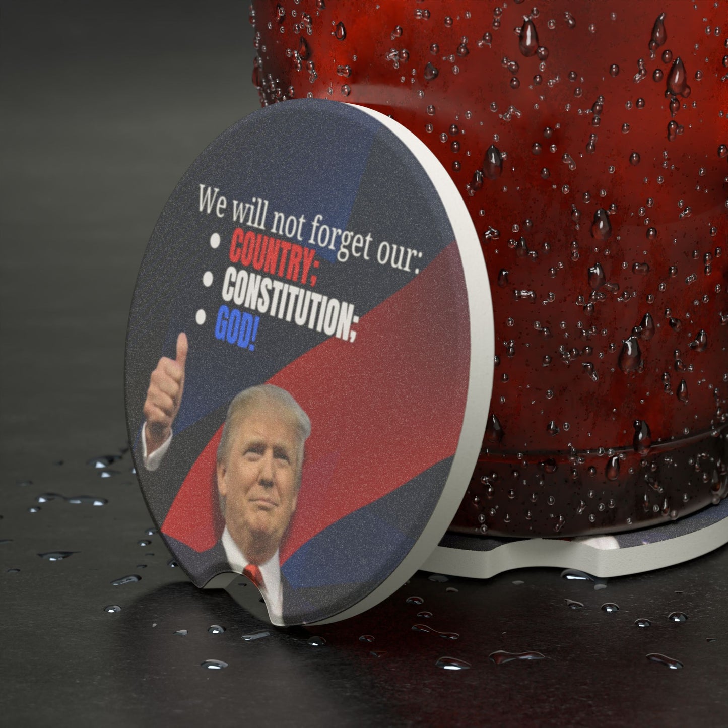 Trump Country Constitution God Soapstone Car Coaster