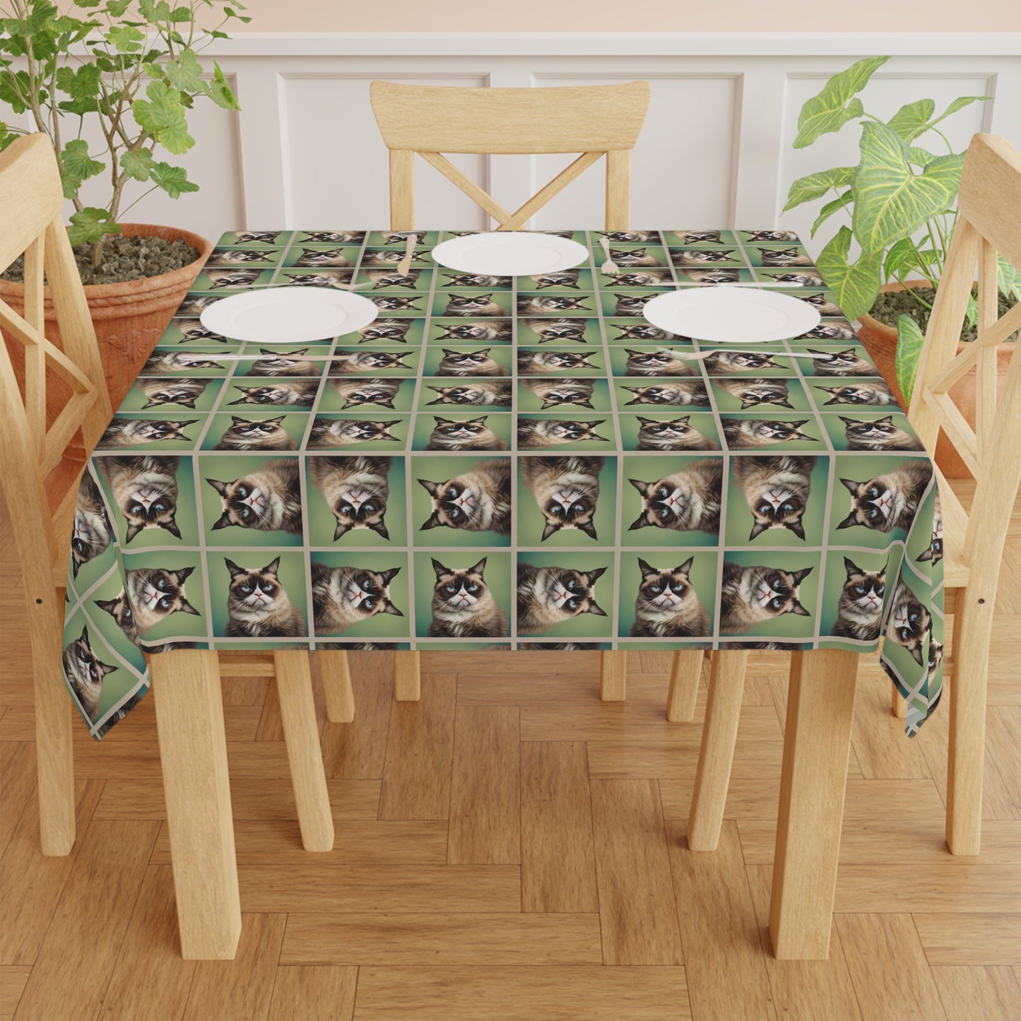 Whimsical Cat Tablecloth - Perfect for Pet Lovers | Unique Dining Decor