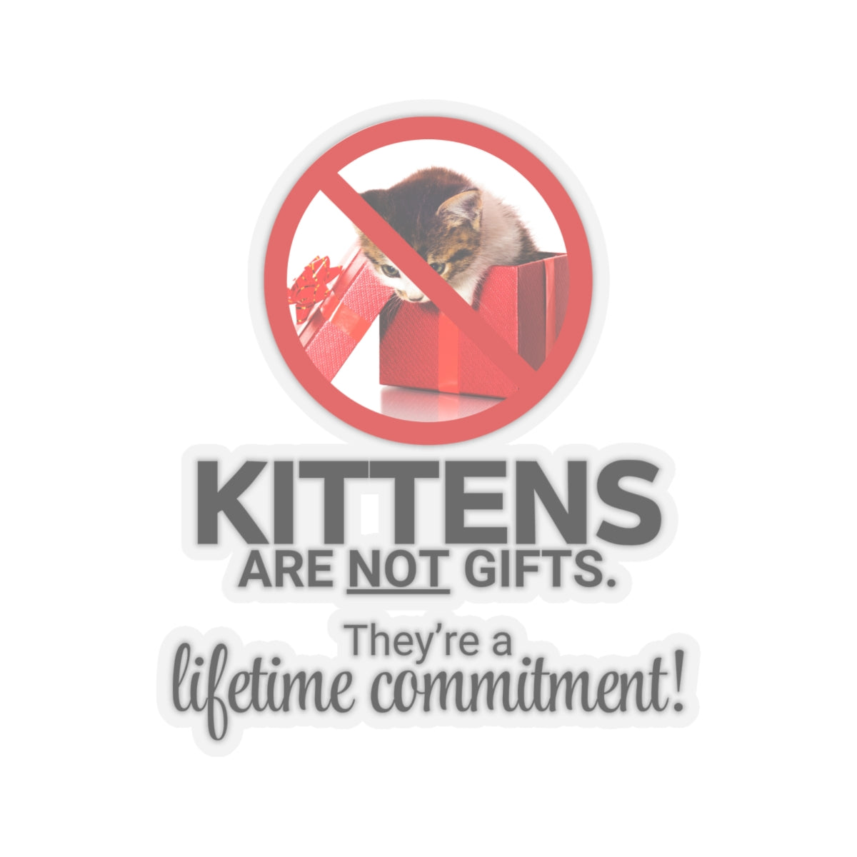 Kittens Are Not Gifts Kiss-Cut Stickers