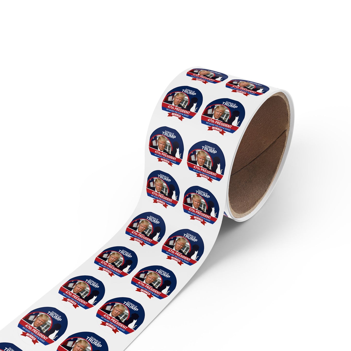 Trump 47th President Round Sticker Label Rolls