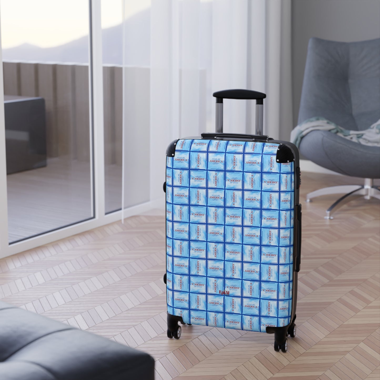 Gulf of America Patterned Suitcase