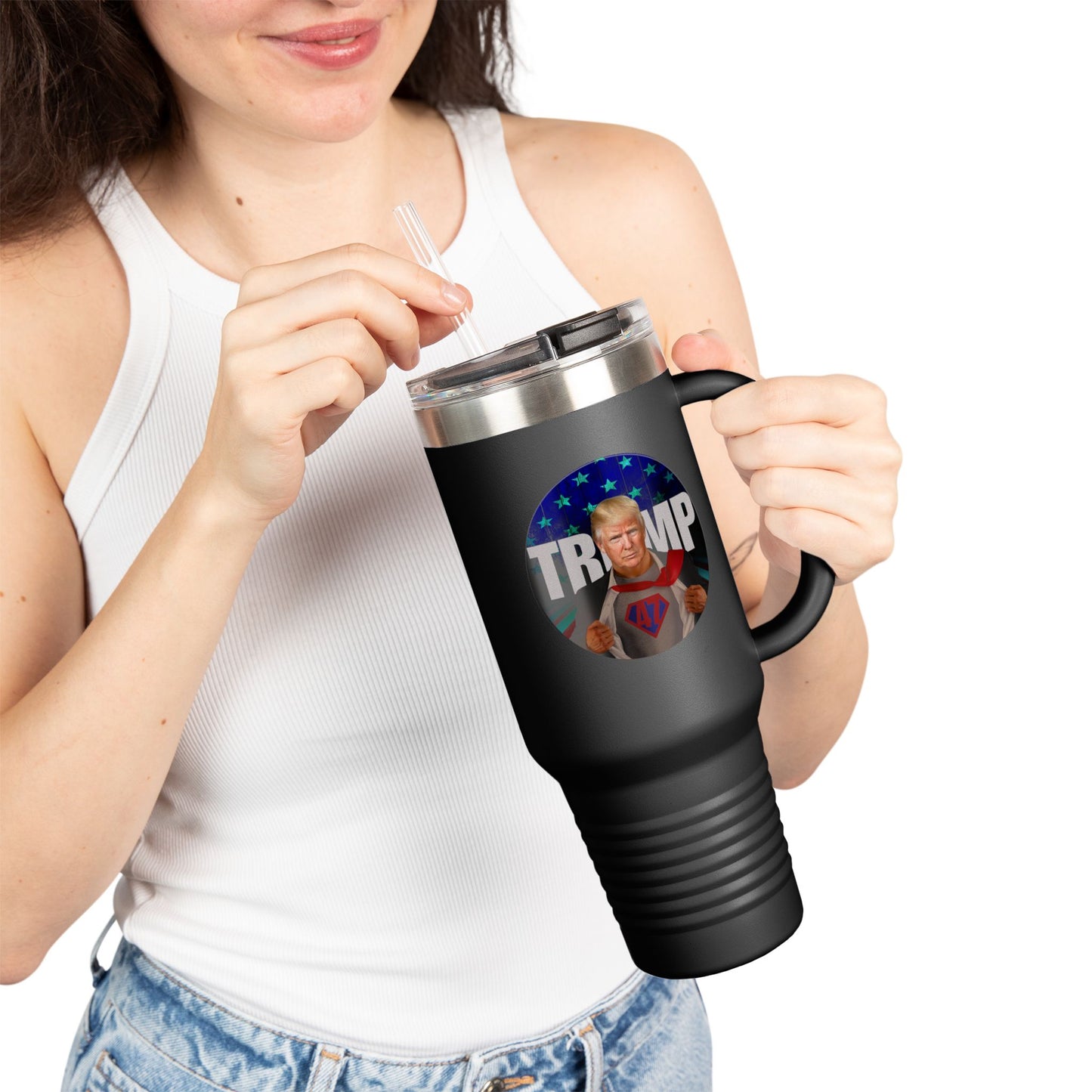 Political Insulated Travel Mug - 40oz with Trump Design