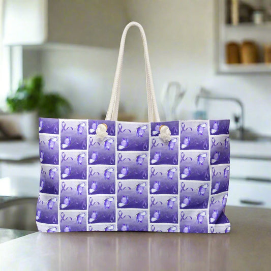 Purple Ribbon Epilepsy Awareness Weekender Bag