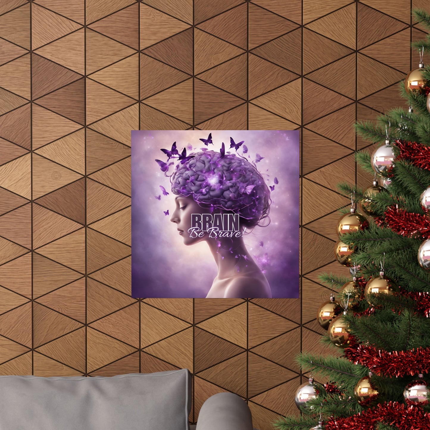 Purple Brain Be Brave Matte Vertical Posters